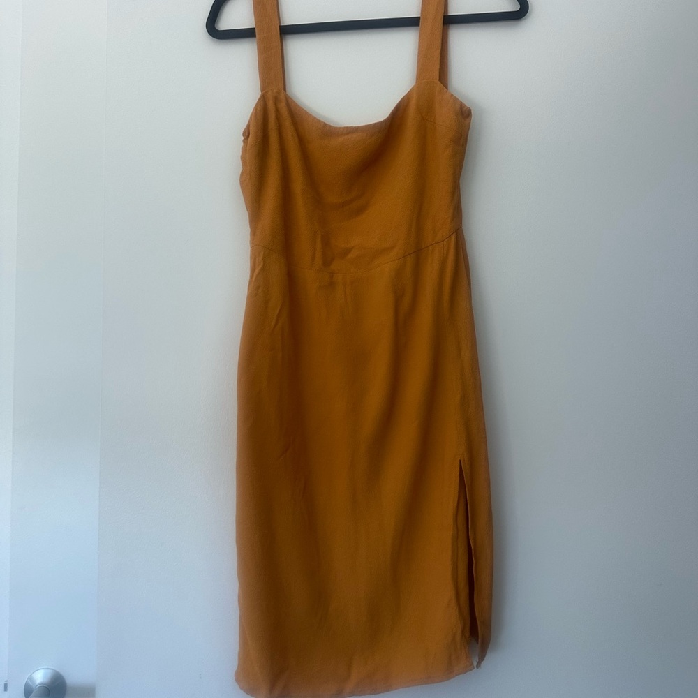Reformation Ochre Midi Slip Dress with Side Slit